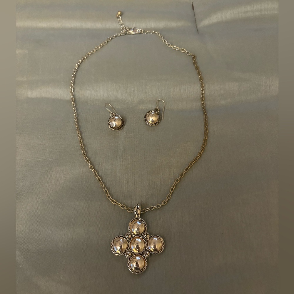 Charming Charlie Gold and Silver Cross Necklace Set